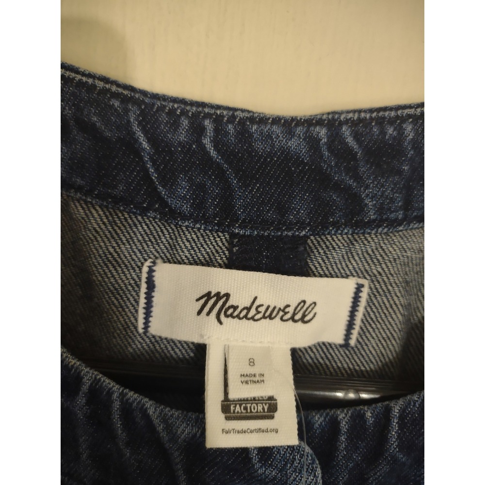 Madewell McKinney Denim Cap Sleeve Vest 8 Button Front Western Rodeo Cowgirl - Picture 3 of 6